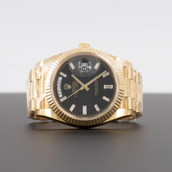 Rolex Replica Day-Date 40mm Gold Black Diamond Πάτρα νομού Αχαϊας, Πελοπόννησος Κοσμήματα - Ορολόγια Πωλούνται (φωτογραφία 1)