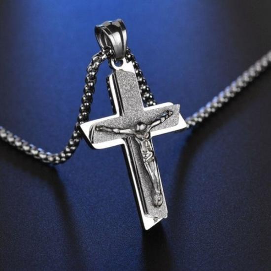 Ανοξειδωτος σταυρος με αλυσιδα Καρδίτσα νομού Καρδίτσας, Θεσσαλία Κοσμήματα - Ορολόγια Πωλούνται (φωτογραφία 1)